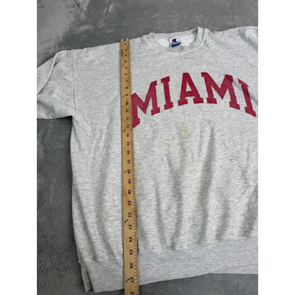 Vintage Miami University Redhawks Sweatshirt Men's Size 2XL Gray - Picture 9 of 10